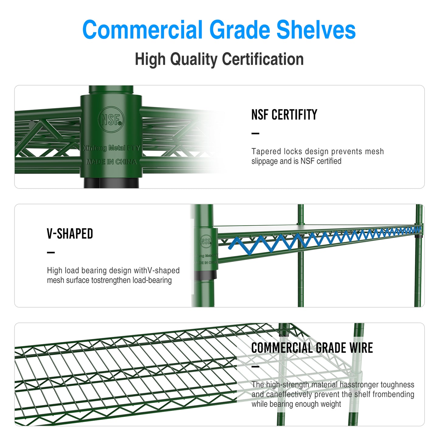 Heavy Duty 6 Tier Wire Shelving Unit 6000 LBS Capacity Height Adjustable Metal Garage Storage Shelves with Wheels Green