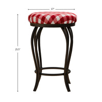 Set of 2 Counter Height Bar Stools 25.5 Inch Industrial Style Chairs with Footrest for Kitchen Dining Indoor Use