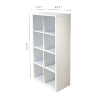 Smart Cube 8-Cube Organizer Storage with Opened Back Shelves,2 X 4 Cube Bookcase Book Shleves for Home, Office (White)