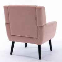 Modern Soft Velvet Ergonomic Accent Chair for Living Room Bedroom Indoor Use with Black Legs