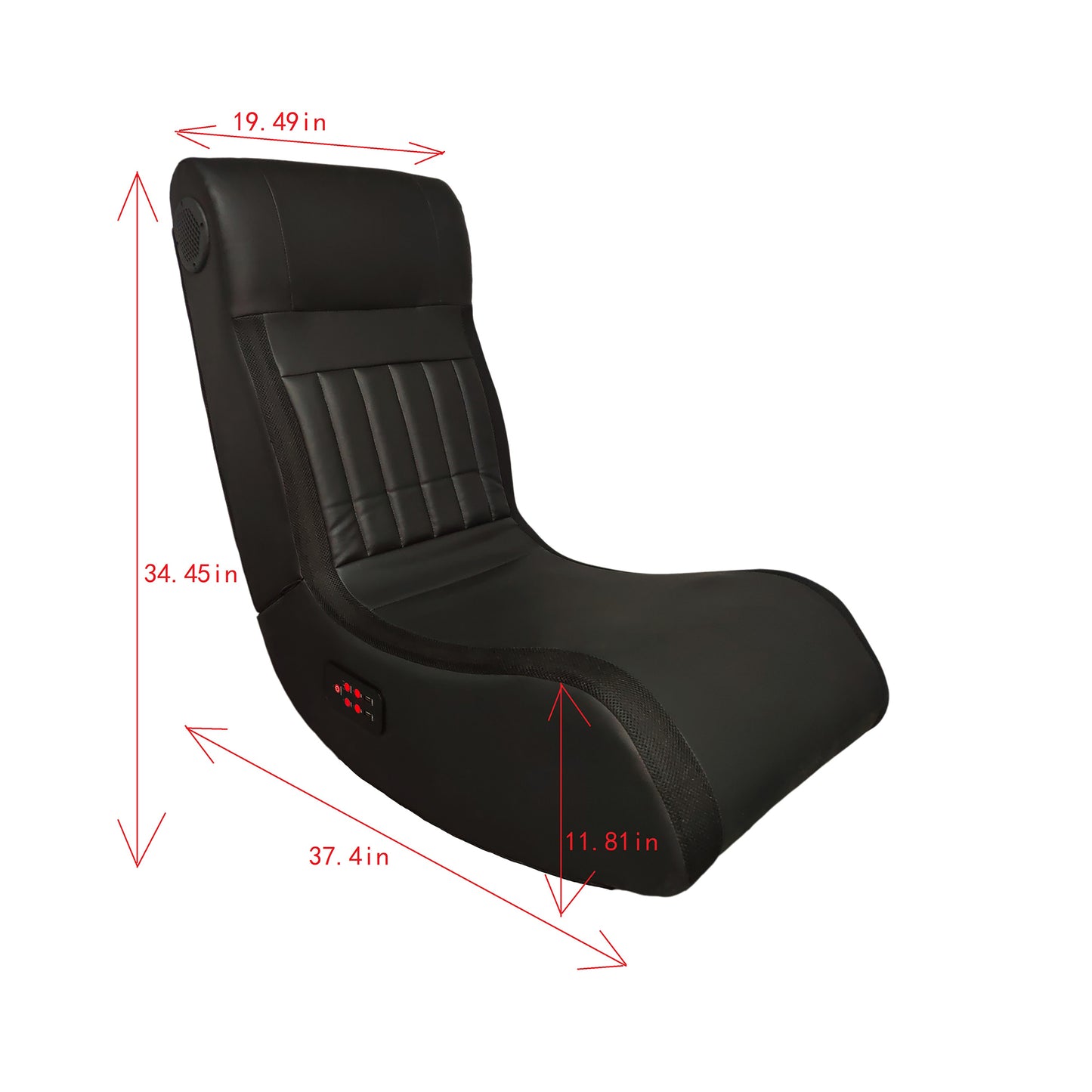 Foldable Gaming Chair with Speakers LED Lighting Bluetooth Music Vibration Massage USB Charging Port