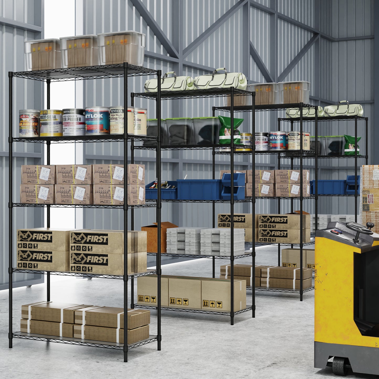 5 Tier Heavy Duty Wire Shelving Unit 72 Inch Height Adjustable Storage Rack for Kitchen Garage Office Organization