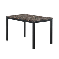 Faux Marble Top Metal Frame Dinette Table for Dining Room Kitchen Modern Design