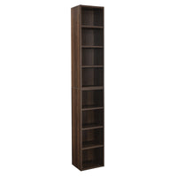 8-Tier Slim Media Tower Rack Adjustable Shelves Tall Bookcase Storage Cabinet for Home Office Display