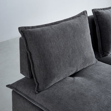 Adjustable Backrest Armless Upholstered Lounge Chair with Removable Pillow for Living Room and Bedroom
