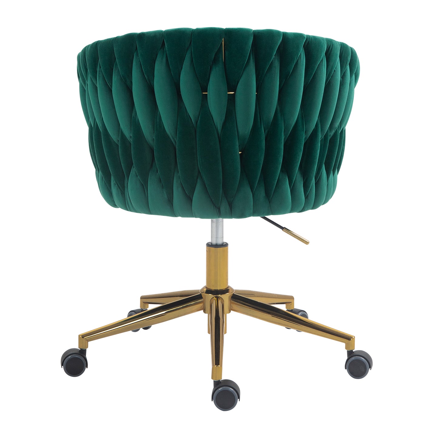 Hand-Woven Modern Design Office Chair with Wheels Height Adjustable 360 degree  Swivel for Bedroom Living Room Green