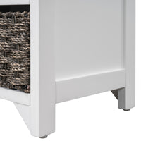 Storage Bench with Removable Cushion and 2 Drawers, Fully Assembled Shoe Organizer with Removable Basket, White