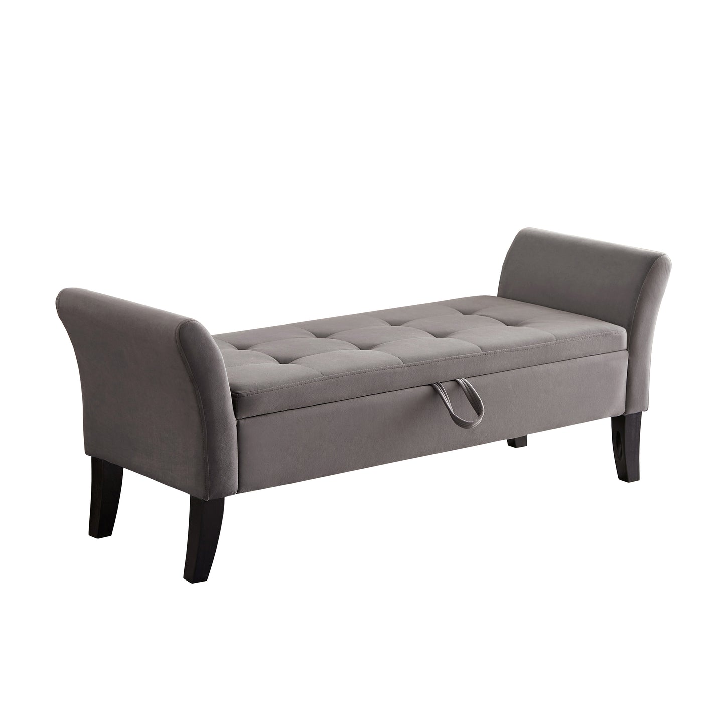 51.5" Bed Bench With Storage Beige Velvet