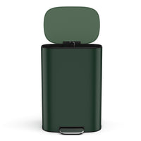 13 Gallon 50L Kitchen Foot Pedal Soft Close Trash Can Stainless Steel Ellipse Design Green