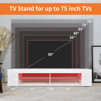 LED TV Stand Modern Entertainment Center High Gloss Storage for Gaming Living Room Bedroom TV Cabinet