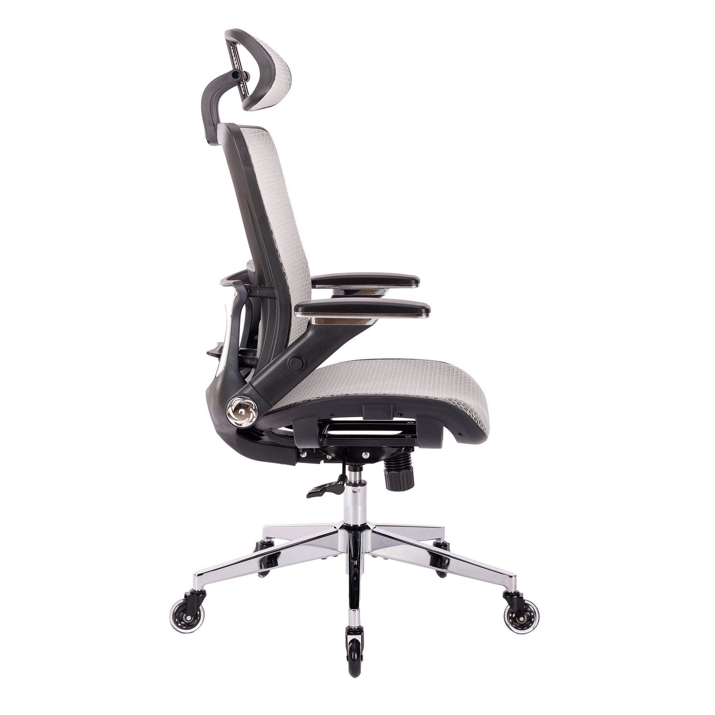 Ergonomic High Back Mesh Office Chair with Adjustable Headrest, Flip-Up Arms, Lumbar Support, Tilt Lock, Chrome Legs