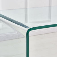 Small Clear Glass Side Table Tempered Glass End Table Modern Coffee Table for Living Room Bedroom