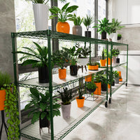 Heavy Duty 6 Tier Wire Shelving Unit 6000 LBS Capacity Height Adjustable Metal Garage Storage Shelves with Wheels Green