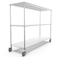 Height Adjustable 3 Tier Metal Garage Storage Shelves with Wheels Heavy Duty 3000 LBS Capacity Black Storage Rack