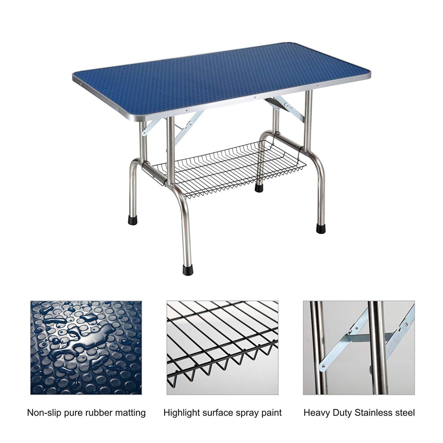 36 Inch Folding Dog Grooming Table Heavy Duty Stainless Steel Pet Grooming Table for Cats and Dogs