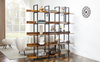 5 Tier Open Bookshelf Vintage Industrial Style Metal Frame MDF Board Home Office Storage Shelf