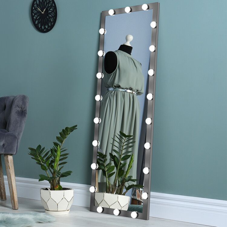 Full Length Mirror with Lights 3 Color Modes Lighted Standing Floor Mirror for Dressing Room Bedroom Wall Mounted Touch Control 63x24inch