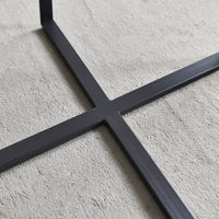 Minimalist Square Coffee Table Black Metal Frame Sintered Stone Top Modern Living Room Furniture
