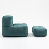 Memory Foam Bean Bag Chair with Ottoman for Adults and Kids, Soft Modern Sofa for Living Room and Bedroom