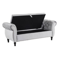 Pink Velvet Multifunctional Storage Ottoman Bench With Pillow For Living Room And Bedroom