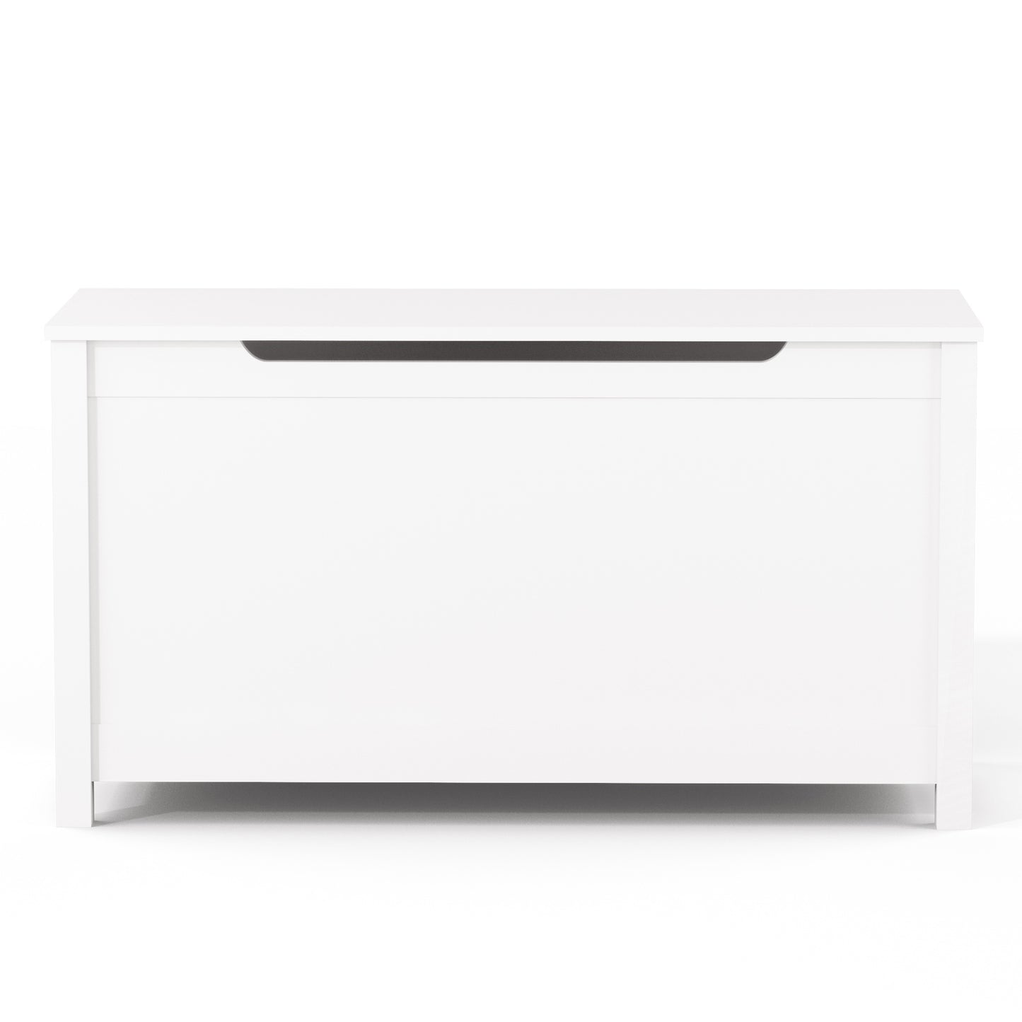 Kids Wooden Toy Box Storage with Safety Hinged Lid for Ages 2 and Up White