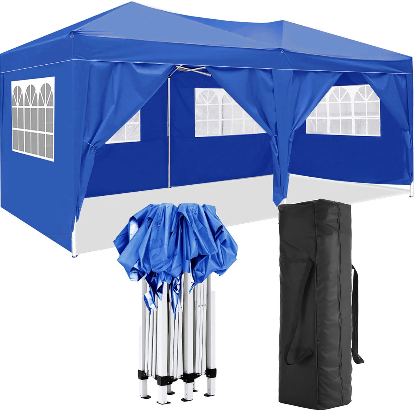 10x20 Pop Up Canopy with 6 Removable Sidewalls Portable Outdoor Shelter for Events Beach Weddings Camping UPF 50+