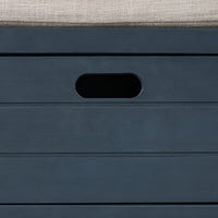 Storage Bench with Removable Basket and 2 Drawers Fully Assembled Shoe Bench with Cushion Navy