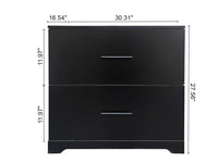 2 Drawer Lateral Filing Cabinet for Home Office Storage Black Metal File Organizer