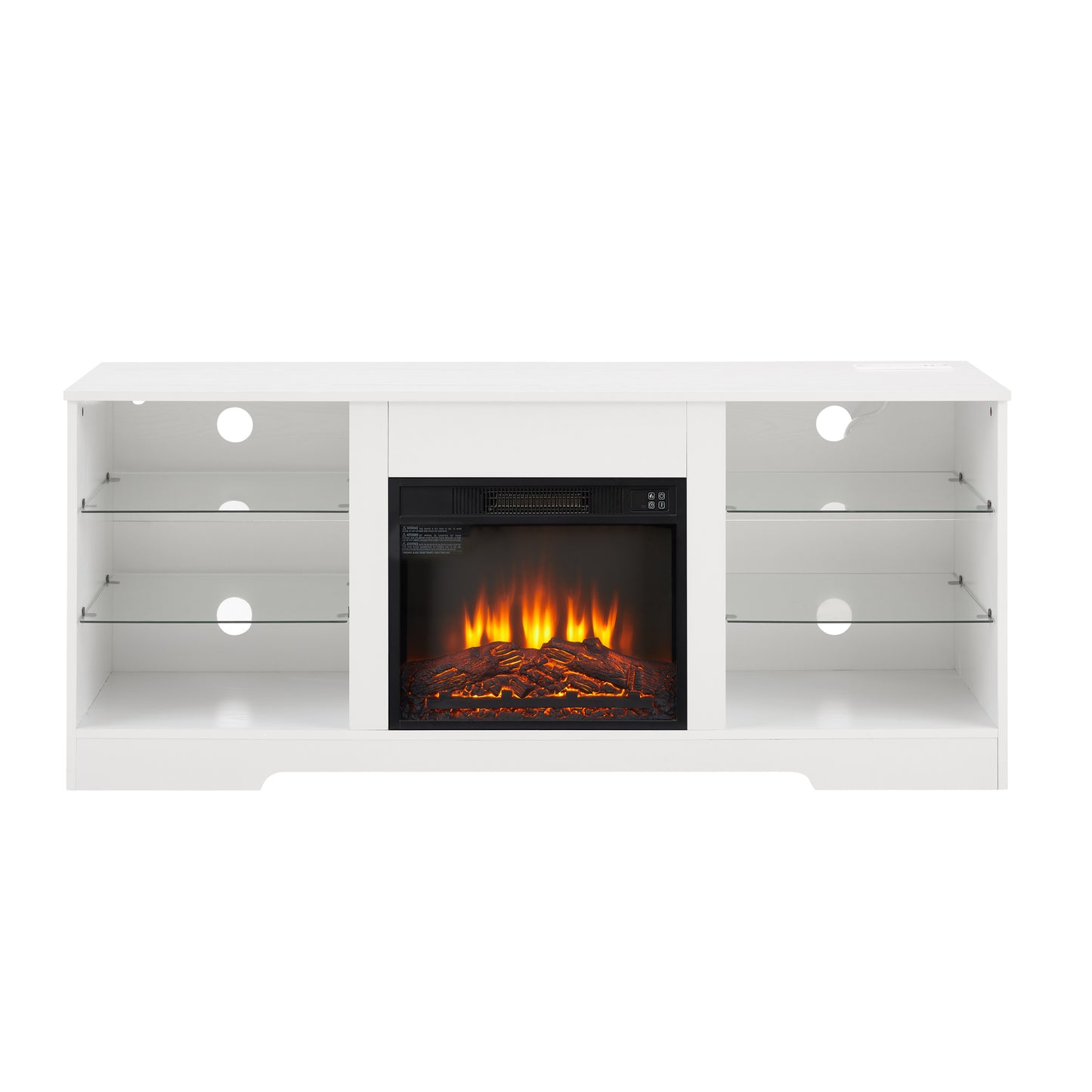 2-IN-1 Electric Fireplace TV Stand Multifunctional Indoor Decoration With Adjustable Flame, LED Lights, And Storage Space