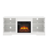 2-IN-1 Electric Fireplace TV Stand Multifunctional Indoor Decoration With Adjustable Flame, LED Lights, And Storage Space