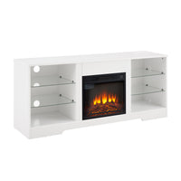 2-IN-1 Electric Fireplace TV Stand Multifunctional Indoor Decoration With Adjustable Flame, LED Lights, And Storage Space