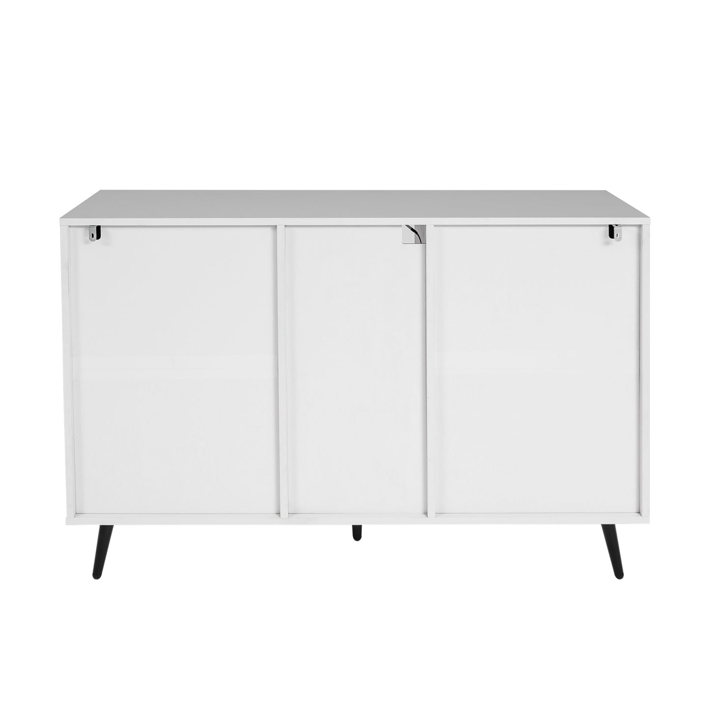 White High Gloss Living Room Sideboard Storage Cabinet with LED Light Modern Kitchen Buffet Wooden Display Unit