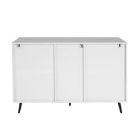 White High Gloss Living Room Sideboard Storage Cabinet with LED Light Modern Kitchen Buffet Wooden Display Unit