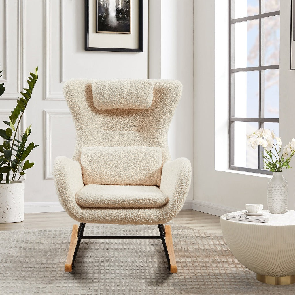 Modern Rocking Chair With High Backrest