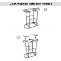 Glass Oval Small Side Tables for Living Room Set of 2 with Magazine Organizer and Storage Space Ideal for Small Spaces