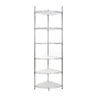 6 Tier Corner Wire Shelf Rack Adjustable Heavy Duty Free Standing Storage Display Chrome for Bathroom Kitchen Living Room