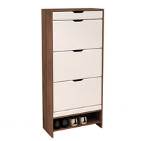 3 Tier Shoe Storage Cabinet with Drawers for Entryway Bedroom Flip Door Design Space Saving Organizer