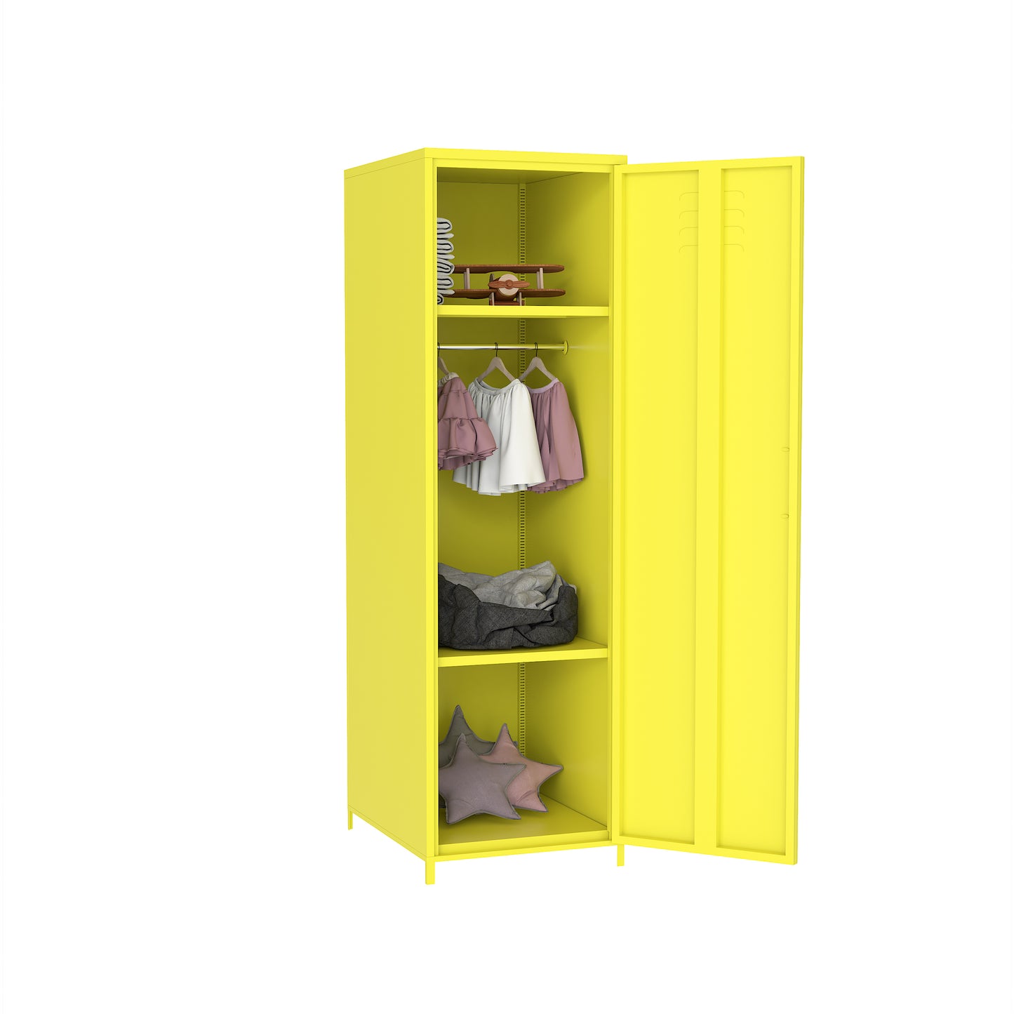 Yellow Steel Storage Cabinet with Single Door for Home Office Organization