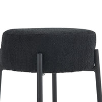 Set of 2 24 Inch Tall Round Upholstered Bar Stools for Kitchen and Coffee Shops Contemporary Design