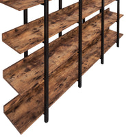 5 Tier Open Bookshelf Vintage Industrial Style Metal Frame MDF Board Home Office Storage Shelf