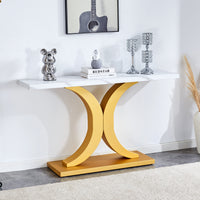 Modern Minimalist Gray Wood Foyer Table MDF Top Stainless Steel Bracket Stylish Entryway Furniture