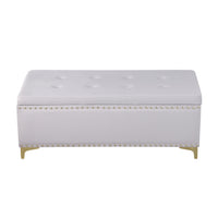 Large Storage Benches with Nailhead Trim Tufted Velvet 2 in 1 Combination for Living Room Entryway Hallway Bedroom Gold Legs 250lbs Capacity