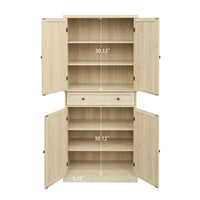 4 Door Storage Cabinet with 1 Drawer and 4 Adjustable Shelves for Home Office Organization