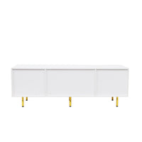 Modern Warm White TV Cabinet for Living Room Bedroom Storage Unit Entertainment Center