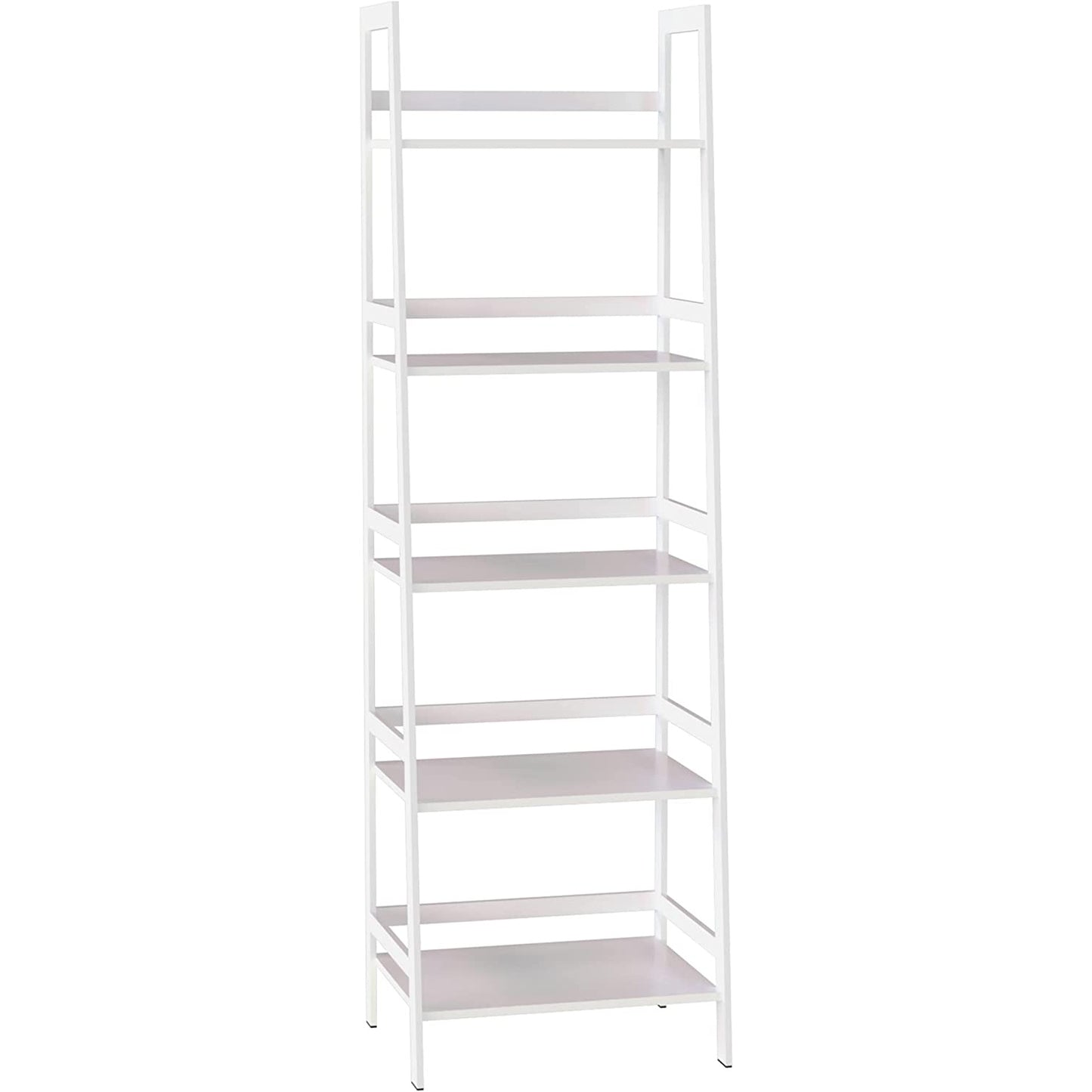 5 Tier White Ladder Shelf Modern Open Bookcase for Bedroom Living Room Office Storage Display