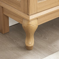 Elegant Oak Curio Cabinet with Glass Doors Adjustable Shelves Mirrored Back Lighted Display for Home Office