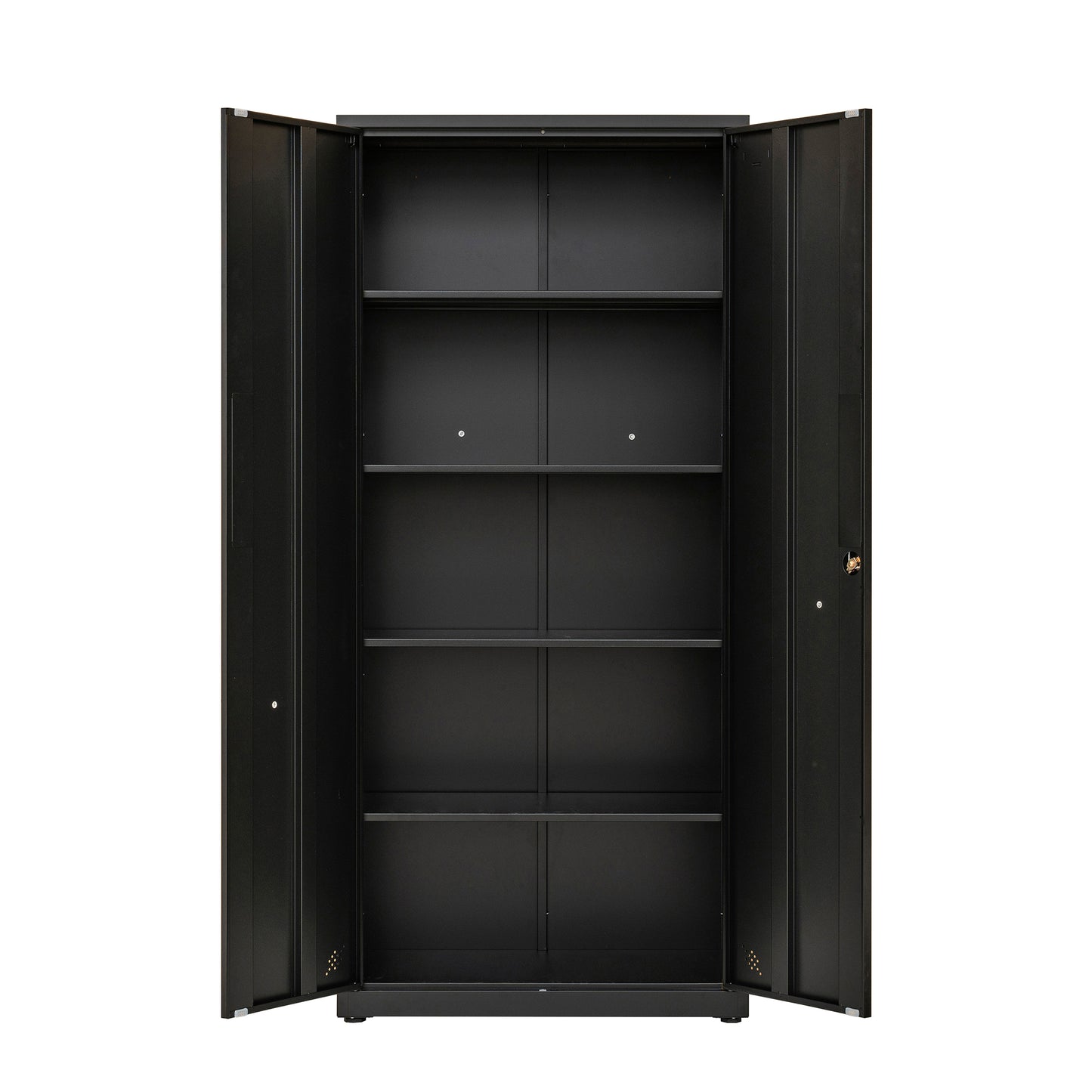 High Storage Cabinet with 2 Doors and 4 Partitions for Organized Home Office Storage Spaces