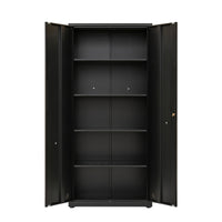 High Storage Cabinet with 2 Doors and 4 Partitions for Organized Home Office Storage Spaces