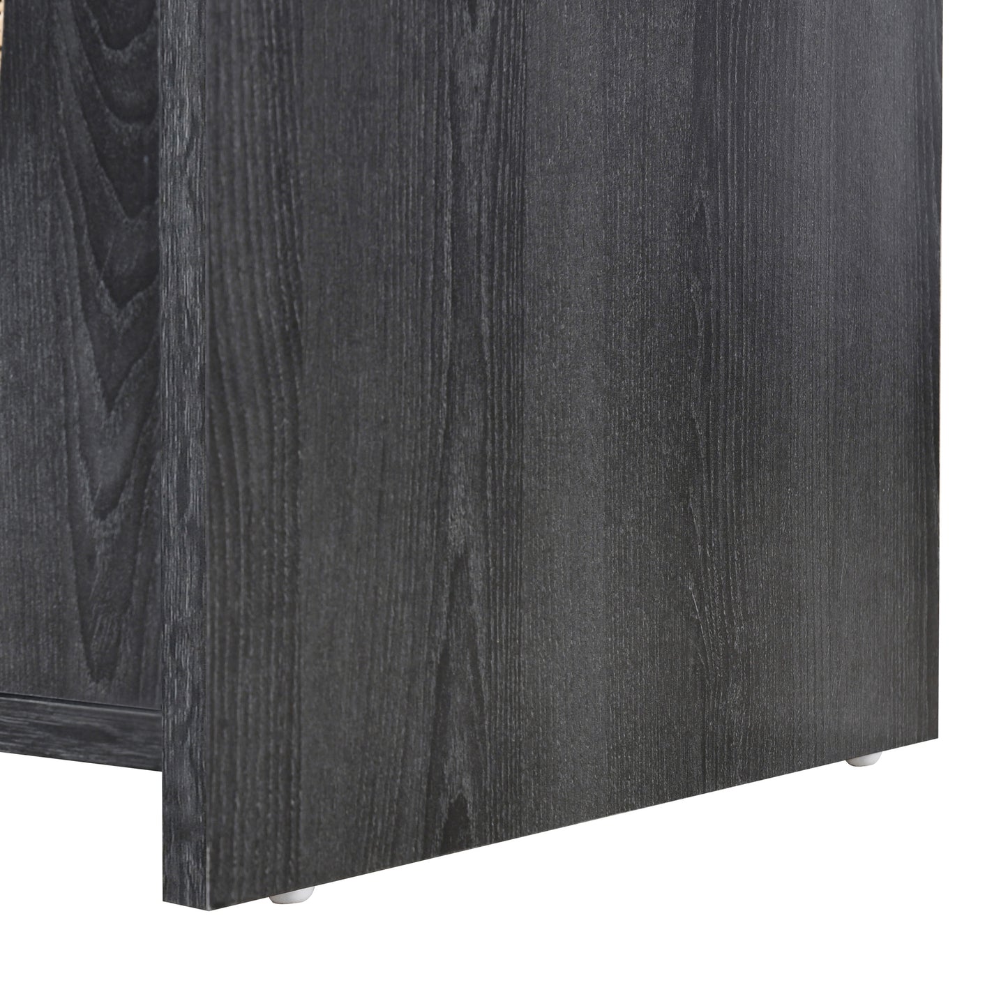 Retro 3-Door Accent Cabinet with Rattan Doors and Metal Handles for Living Room and Hallway Antique Black