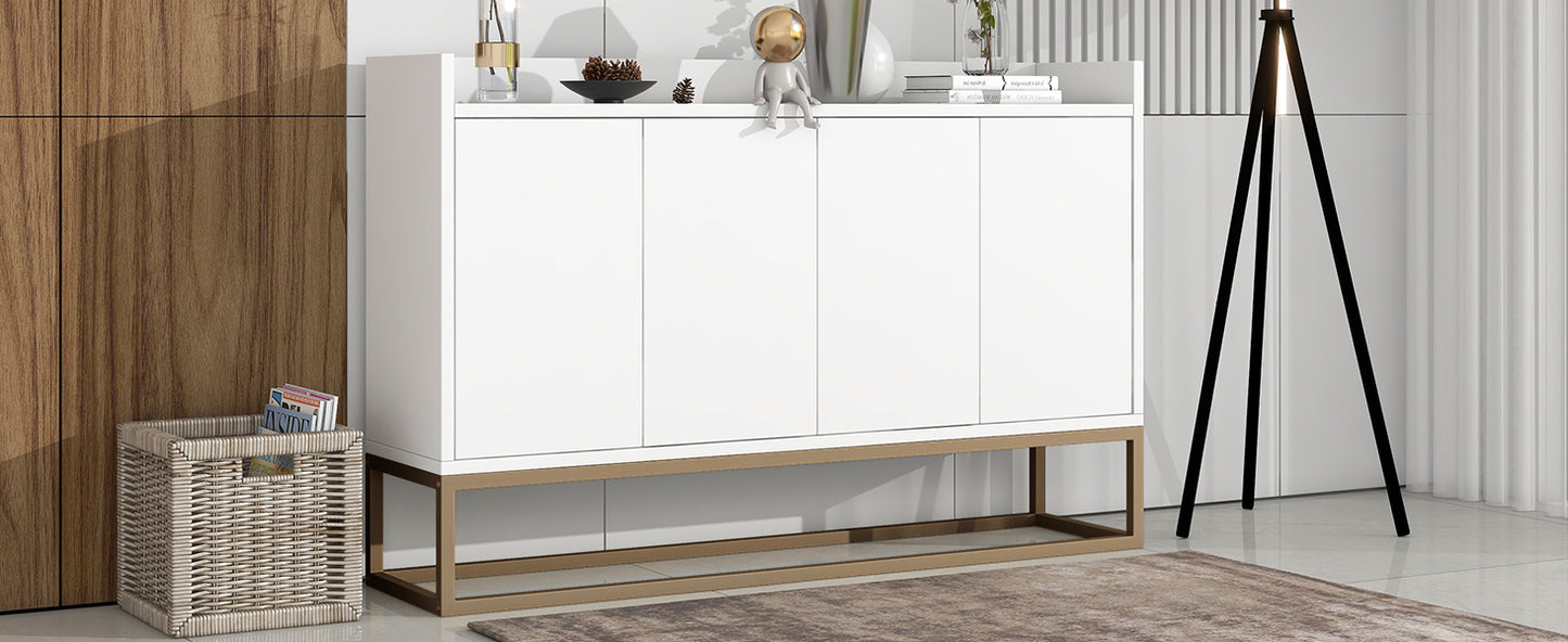 Modern Sideboard Elegant Buffet Cabinet Large Storage Space for Dining Room Entryway White